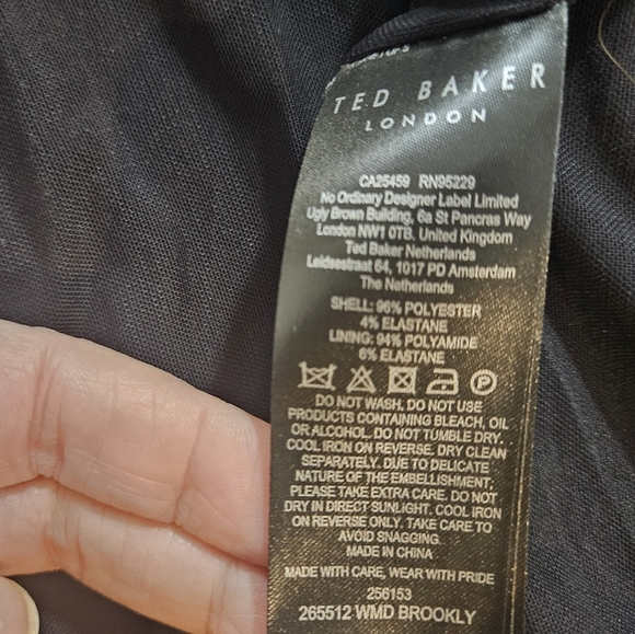 Ted Baker Gold Dress Mettalic Sequin Fitted Midi Dress NWT sz 6 - Picture 13 of 16